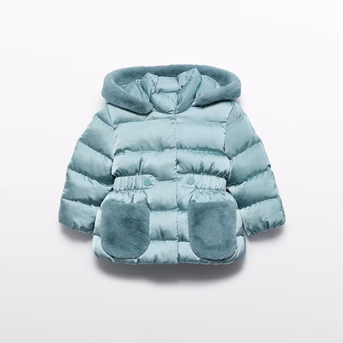 Satin Fur Puffer Jacket