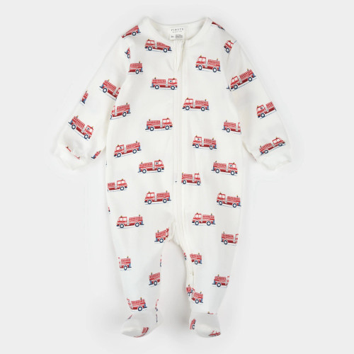 Fire Truck Print Footie