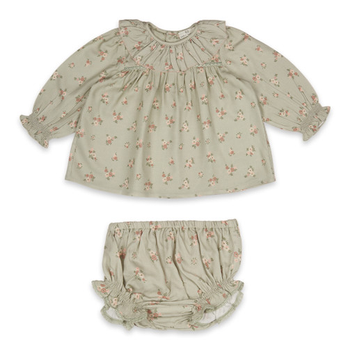 Ditsy Bouquet Jade Libby Dress Set