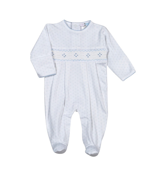 Blue Dots Smock Footie