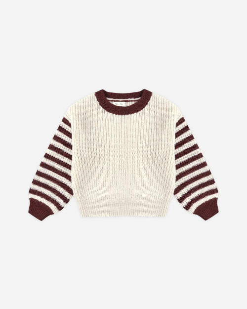 Aspen Sweater - Burgundy Stripe