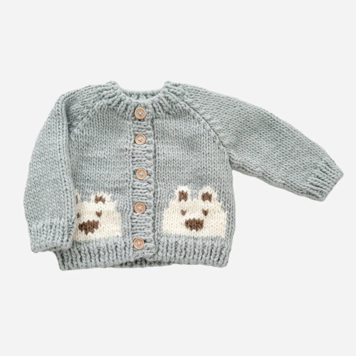 Bowie Grey Bear Cardigan
