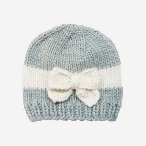 Bowie Grey Cream Bow Hat