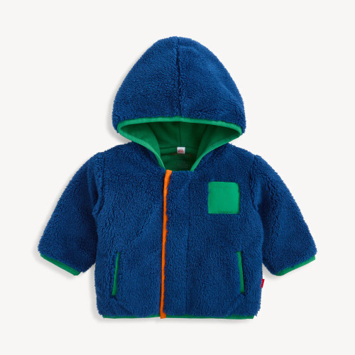 Navy Magnetic Sherpa Jacket - Toddler Navy Magnetic Sherpa Jacket - Toddler
