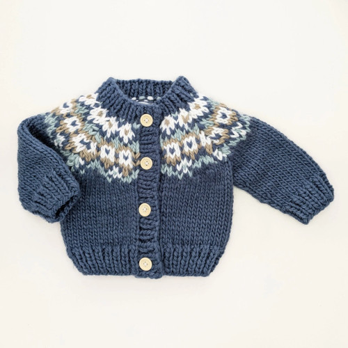Fairisle Slate Blue Cardigan - Toddler