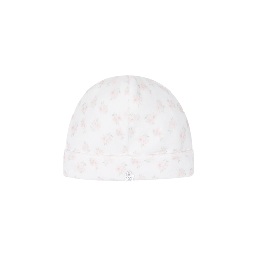 Pink Rose Print Velour Hat