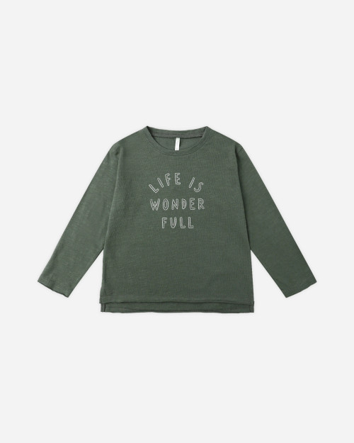 Dark Green Life is Wonderful Tee