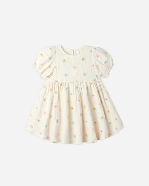 Embroidered Daisies Short Sleeve Dress - Toddler