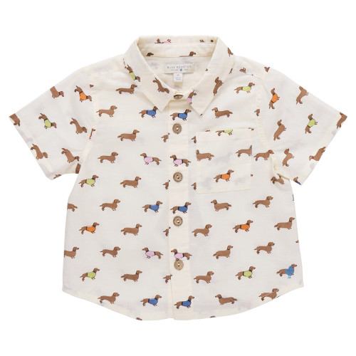 Dachshunds in Sweaters Button Down - Toddler