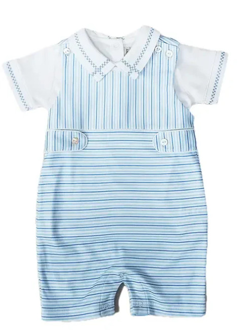Blue Stripe Overall Set