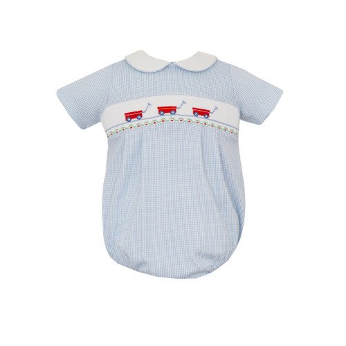 Blue Checkered Red Wagon Bubble