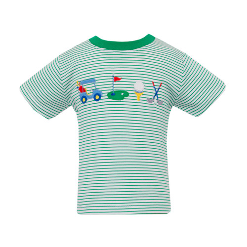 Green Stripe Golf Appliqué T-Shirt - Toddler