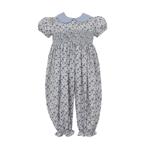 Blue Floral Long Romper