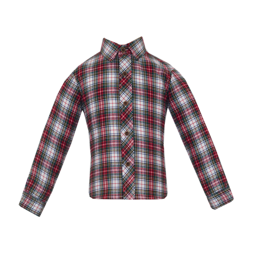 Red & White Plaid Button Down Shirt