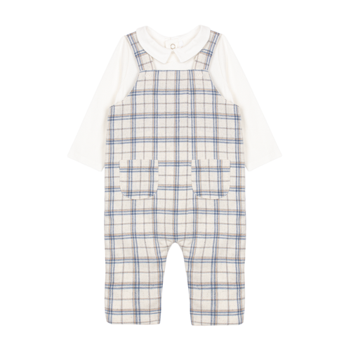 Blue & Tan Checkered Overall Set