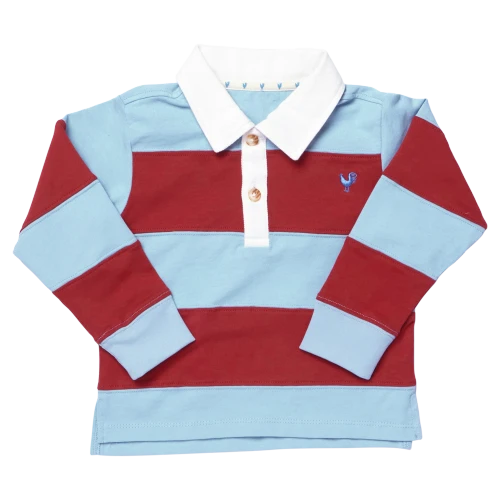 Albert Rugby Shirt - Blue & Maroon - Toddler