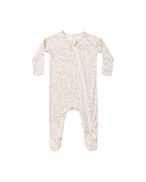 Ivory Bloom Zip Footie