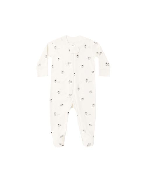 Cream Sheep Zip Footie