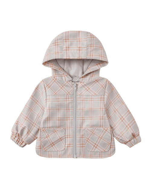 Blue Plaid Rain Coat - Toddler