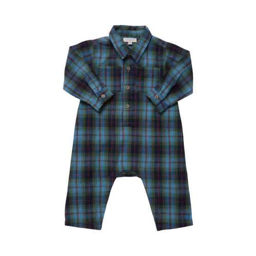 Blue Tartan Romper
