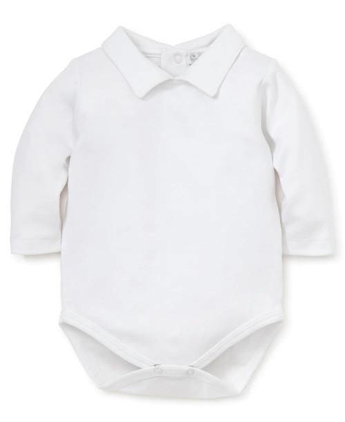 White Collared Long Sleeve Bodysuit