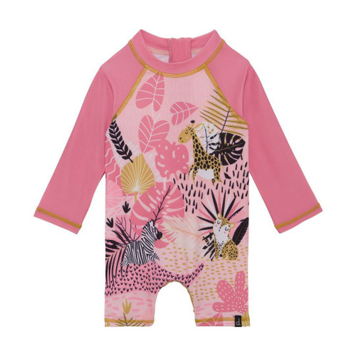 Pink Jungle Rashguard Swimsuit