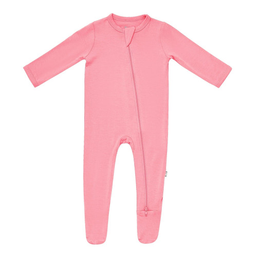 Bamboo Zippered Footie - Rose
