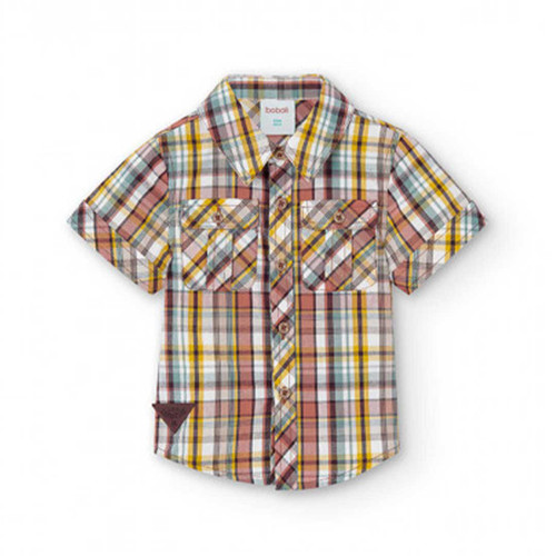 Short Sleeve Plaid Button Down Shirt