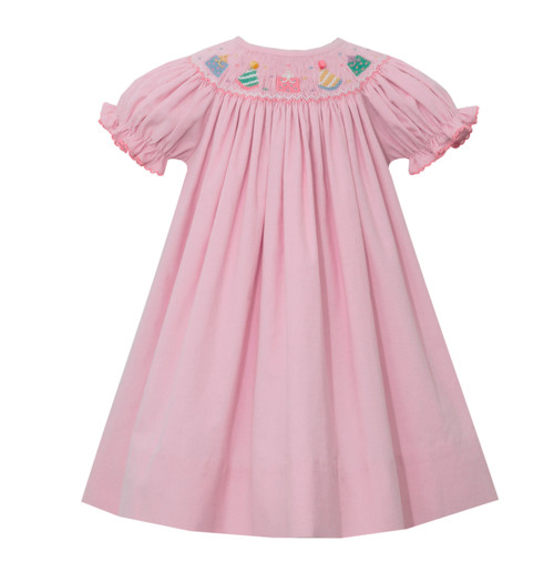 Pink Birthday Smocked Bishop Dress - Toddler