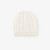 White Horseshoe Cable Knit Hat