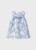 Blue White Floral Linen Dress