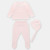 Pink Bow Front Knit Set With Hat