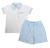 Light Blue Stripe Short Set - Toddler