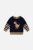 Navy Stripe Sleeve Dino Sweater - Toddler
