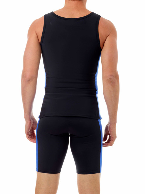 Men's Gynecomastia Compression Sleeveless Swim Tank Top | Chest Compression Swim Shirt with SPF 50