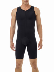 Men’s Compression Swimsuit – One-Piece Gym Wear with Chest Binding & Waist Shaping | Zipper Front, SPF 50, Made in USA