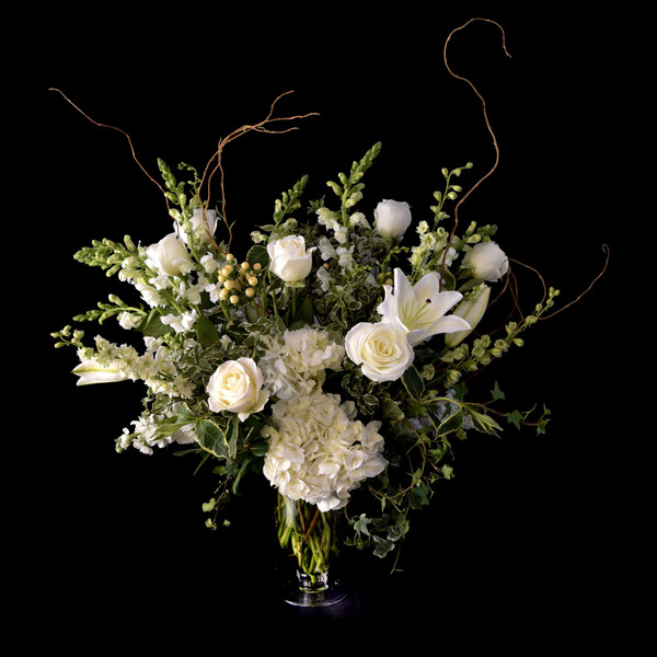 IVORY GARDEN TALL SYMPATHY ARRANGEMENT