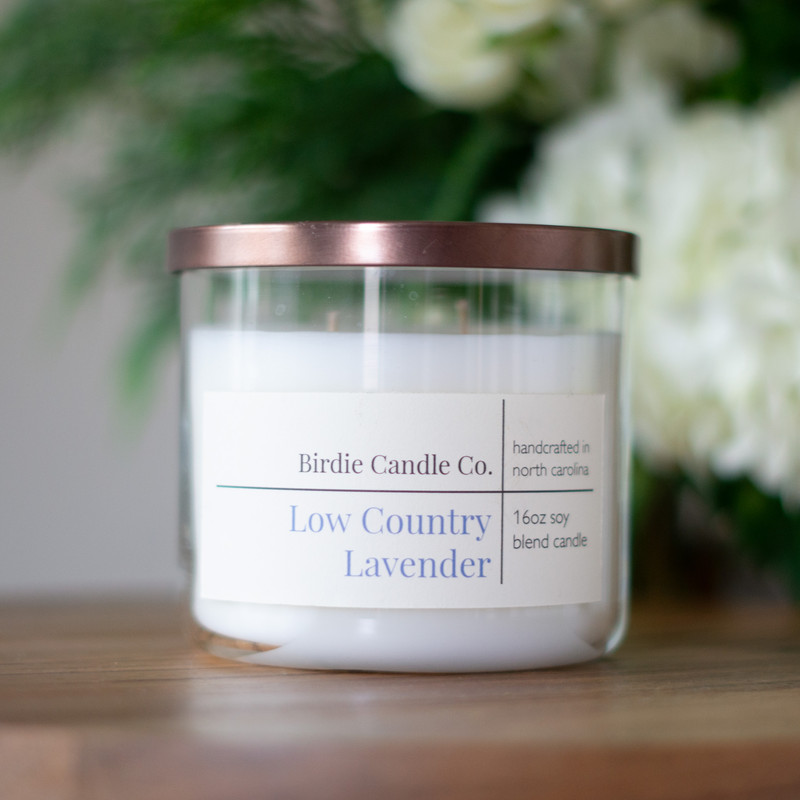16 OZ HAND POURED CANDLE - LOW COUNTRY LAVENDER