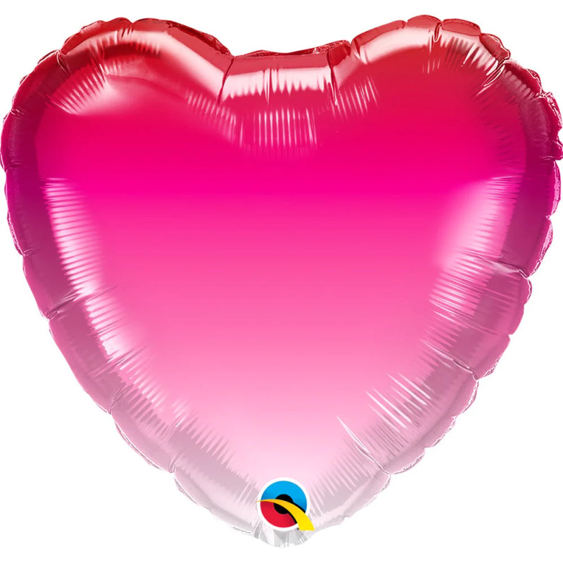 18" Pink Ombre Heart Balloon