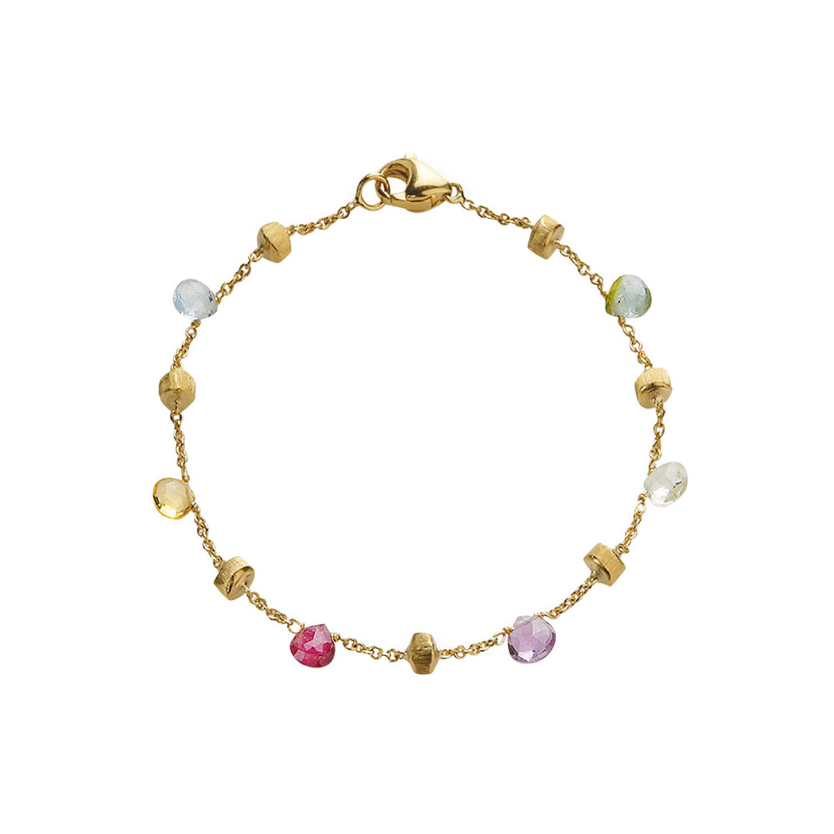 Marco Bicego Paradise 18KT Yellow Gold & Mixed Briolette Cut Gemstone Bracelet-JSMBR0287