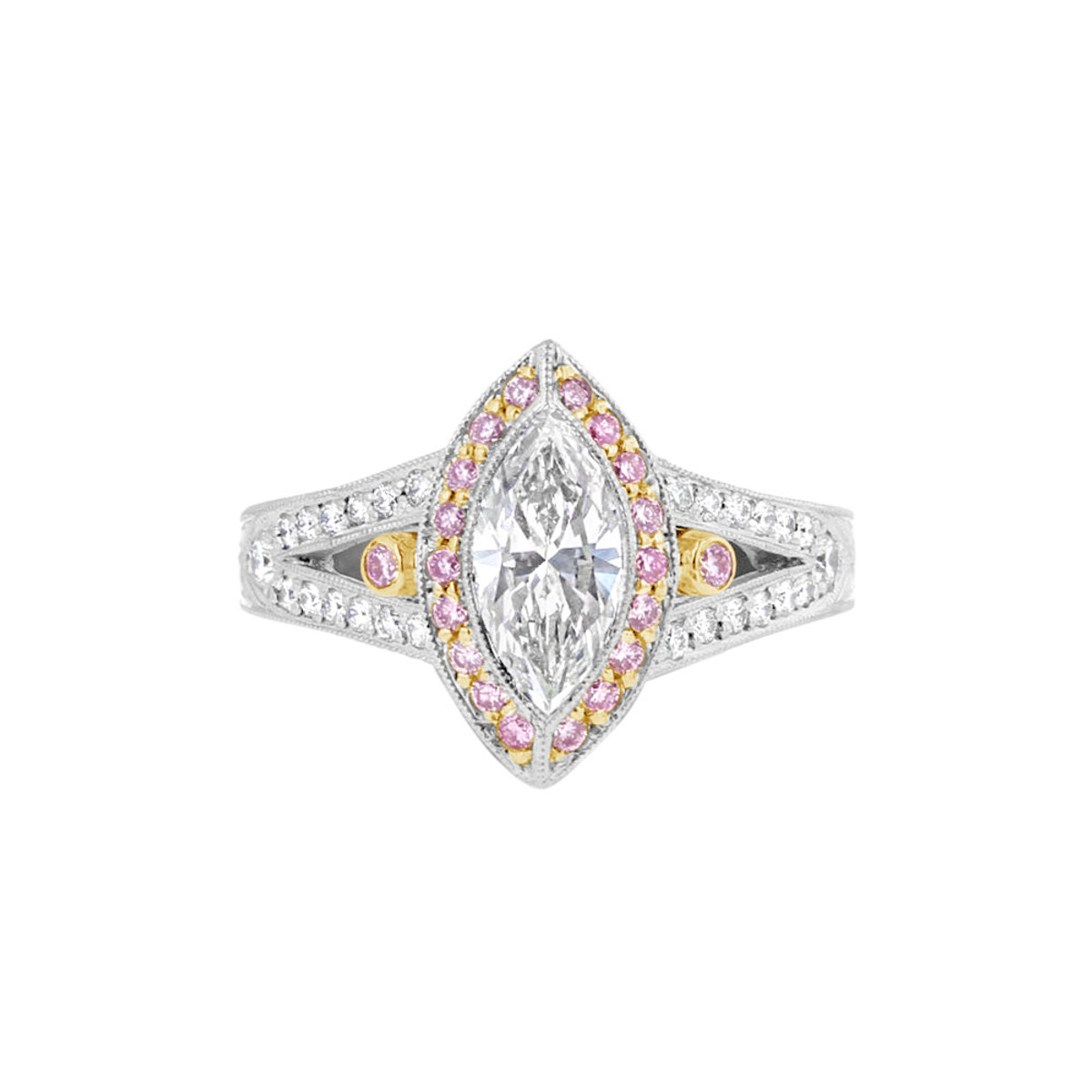 Engage Platinum & 1.01 GIA Marquis Diamond Solitaire Halo Ring-DSCTM0025 Product Image