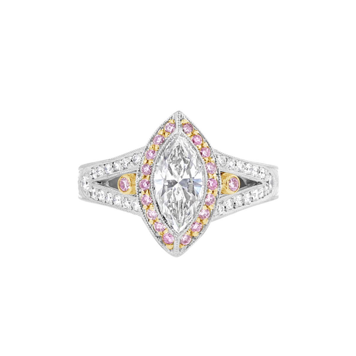 Engage Platinum & 1.01 GIA Marquis Diamond Solitaire Halo Ring-DSCTM0025