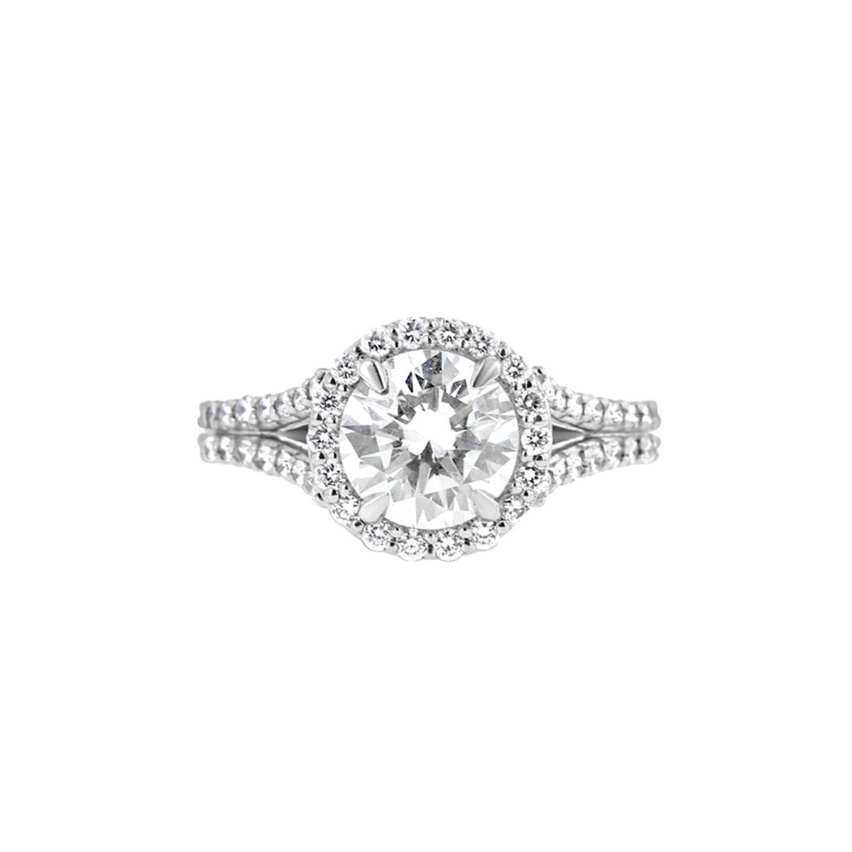 Hyde Park Collection Platinum & 1.51CT GIA Diamond Solitaire Halo Engagement Ring-DSCRD0371