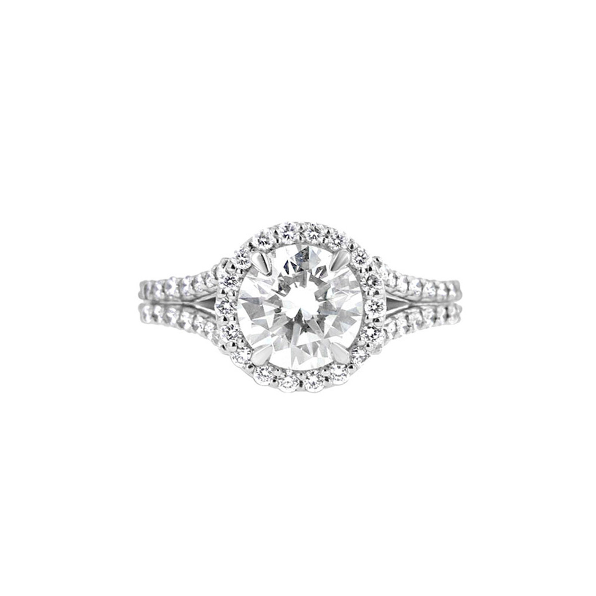 Hyde Park Collection Platinum & 1.51CT GIA Diamond Solitaire Halo Engagement Ring-DSCRD0371 Product Image