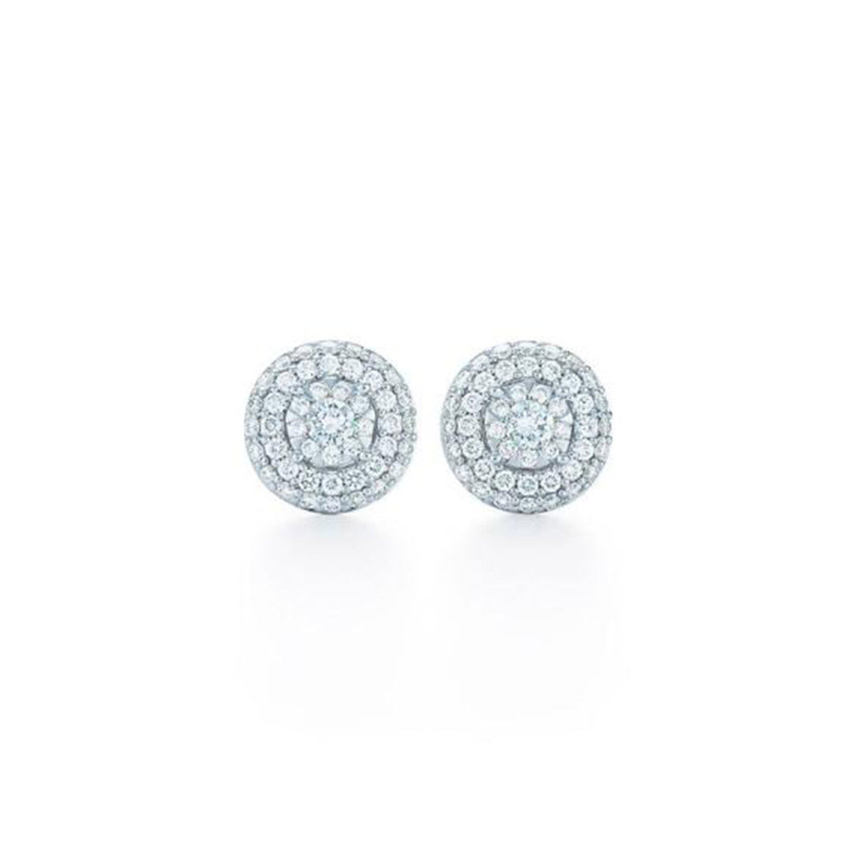 Kwiat 18K White Gold Sunburst Diamond Earrings-DEHF1846