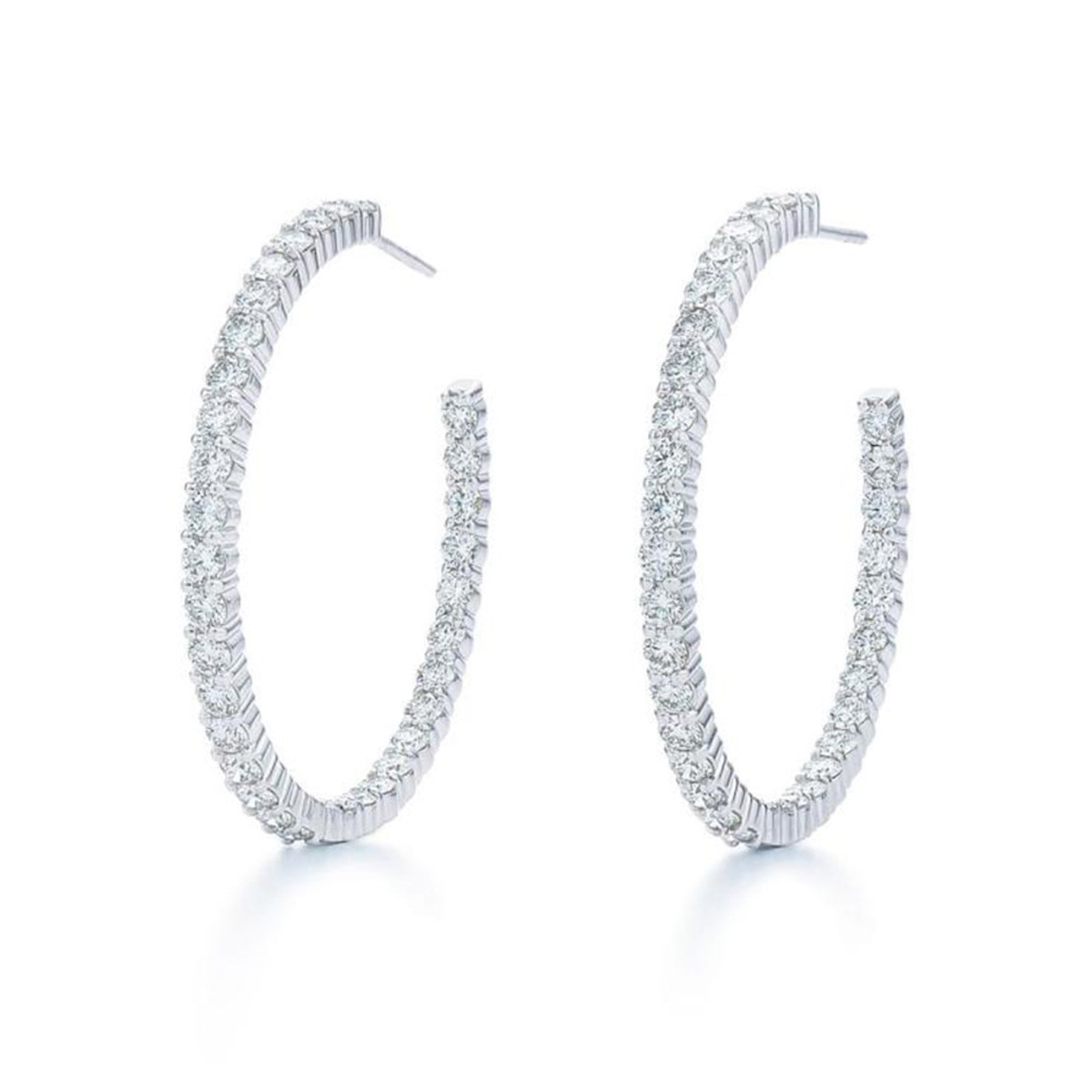 Kwiat 18K White Gold In-Out HoopDiamond Earrings-DEOCF3077 Product Image