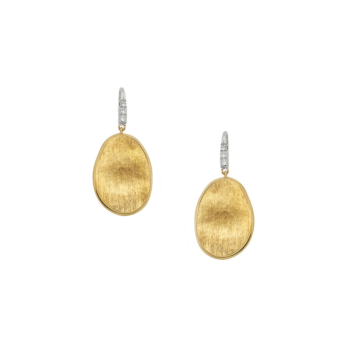 Marco Bicego 18KT Yellow Gold & Diamond Pave Small French Wire Earrings-DEQTF1359