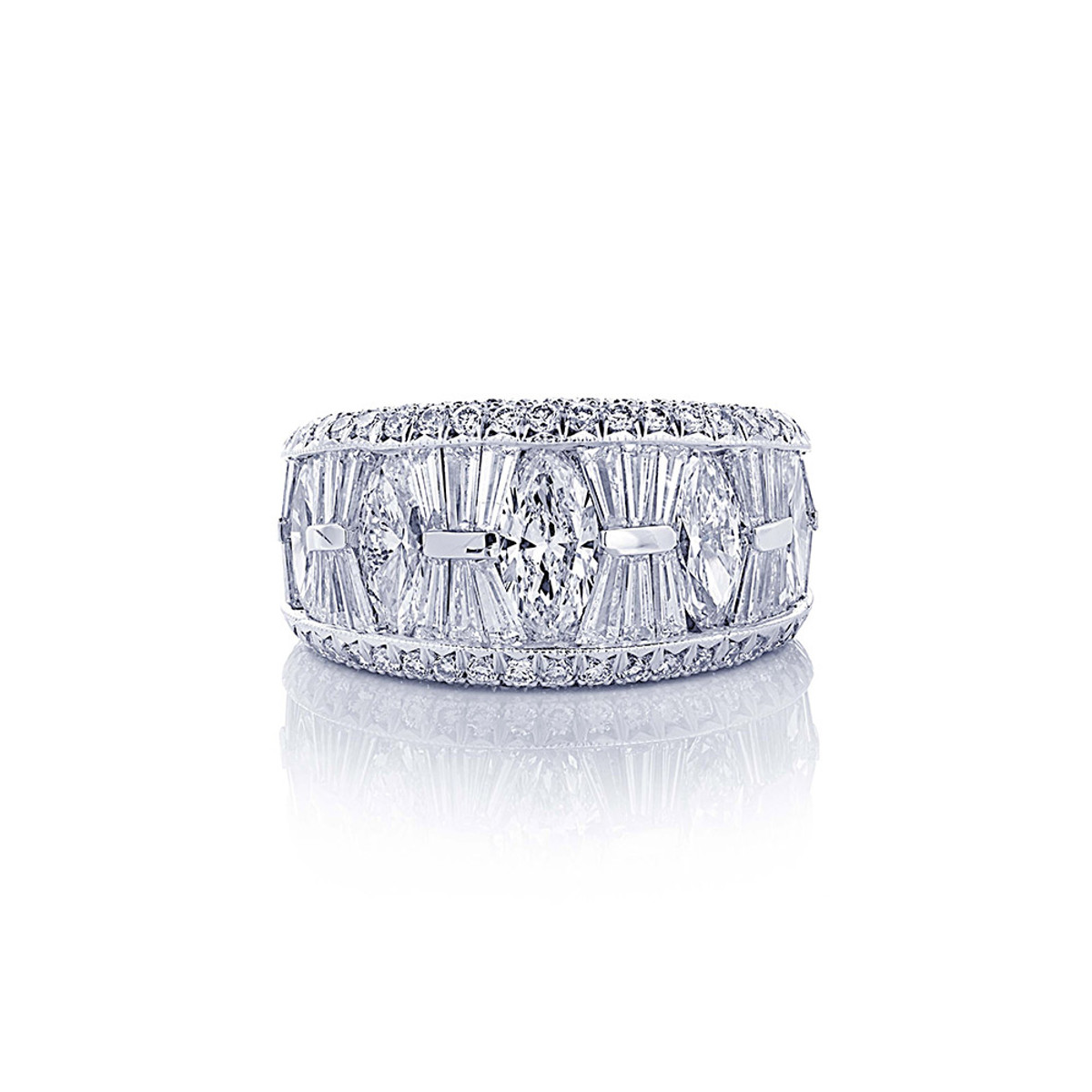 JB Star Collection Platinum Marquise Diamond Ring-DANVB7493
