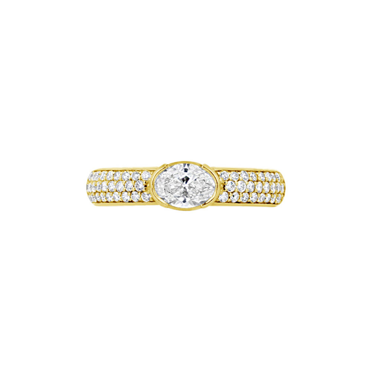 Norman Silverman 18KT Yellow Gold & GIA Oval Diamond Pave Band-DSHFO0036 Product Image