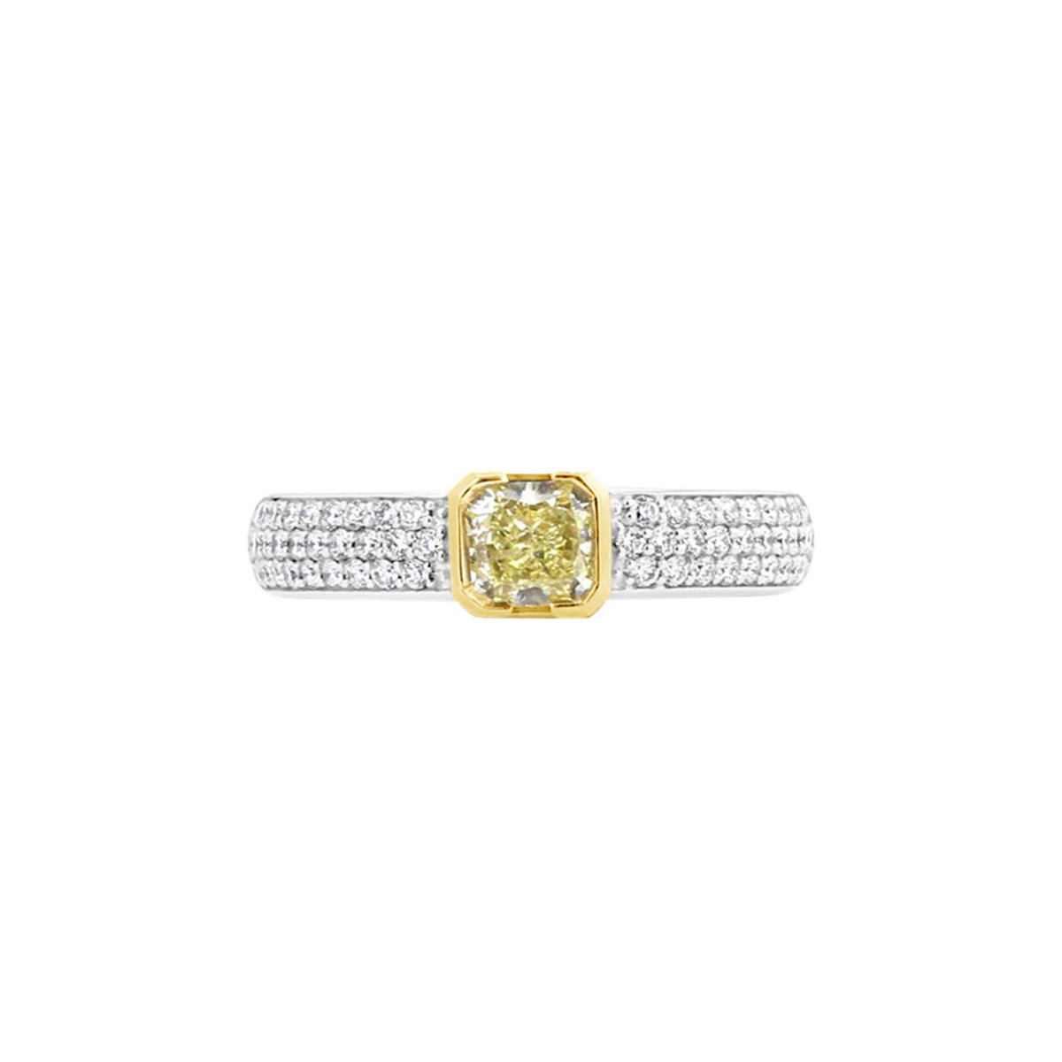 Norman Silverman 18KT White Gold & GIA Yellow Diamond Pave Band-DSHFF0224 Product Image